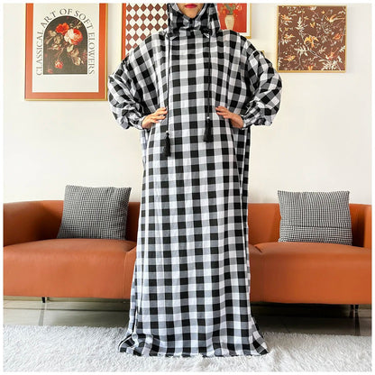 Latest Ramadan Women Abaya Two Hats Dubai Turkey Islam Prayer Clothes Sanding Cotton Fabric Dresses Islam Women Dress Kaftan - Bako Bako