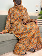 Muslim Cotton Abayas For Women Traditional Floral Ramadan Prayer Garment African Caftan Marocain Femme Robe Connected Headscarf - Bako Bako