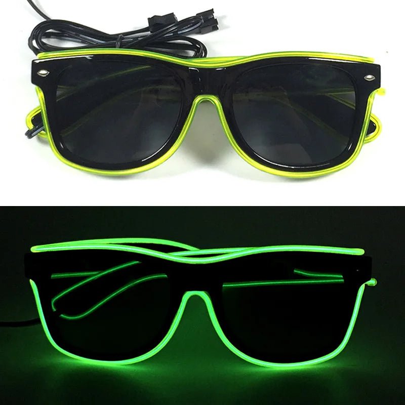 LED light up Glasses Neon Luminous Glasses Adults Rave Cosplay Goggles for Bar birthday Party DJ stage performance props - Bako Bako