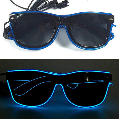 LED light up Glasses Neon Luminous Glasses Adults Rave Cosplay Goggles for Bar birthday Party DJ stage performance props - Bako Bako