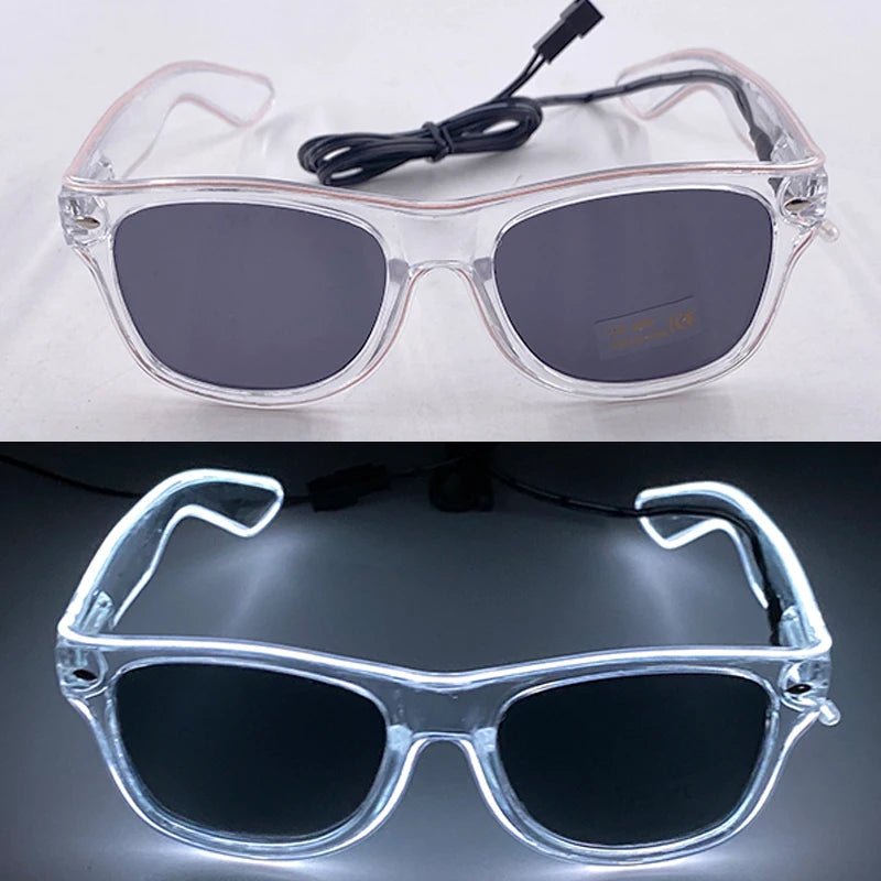 LED light up Glasses Neon Luminous Glasses Adults Rave Cosplay Goggles for Bar birthday Party DJ stage performance props - Bako Bako