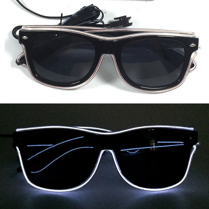 LED light up Glasses Neon Luminous Glasses Adults Rave Cosplay Goggles for Bar birthday Party DJ stage performance props - Bako Bako