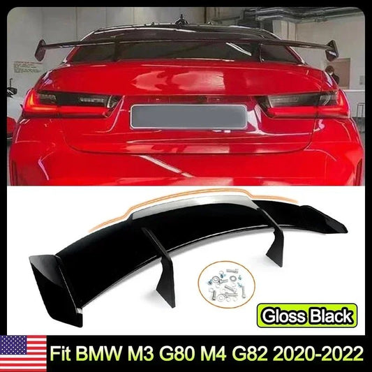 High - kick GT Style Rear Spoiler Wing For BMW G80 M3 G82 M4 2020 - 22 Glossy Black - Bako Bako