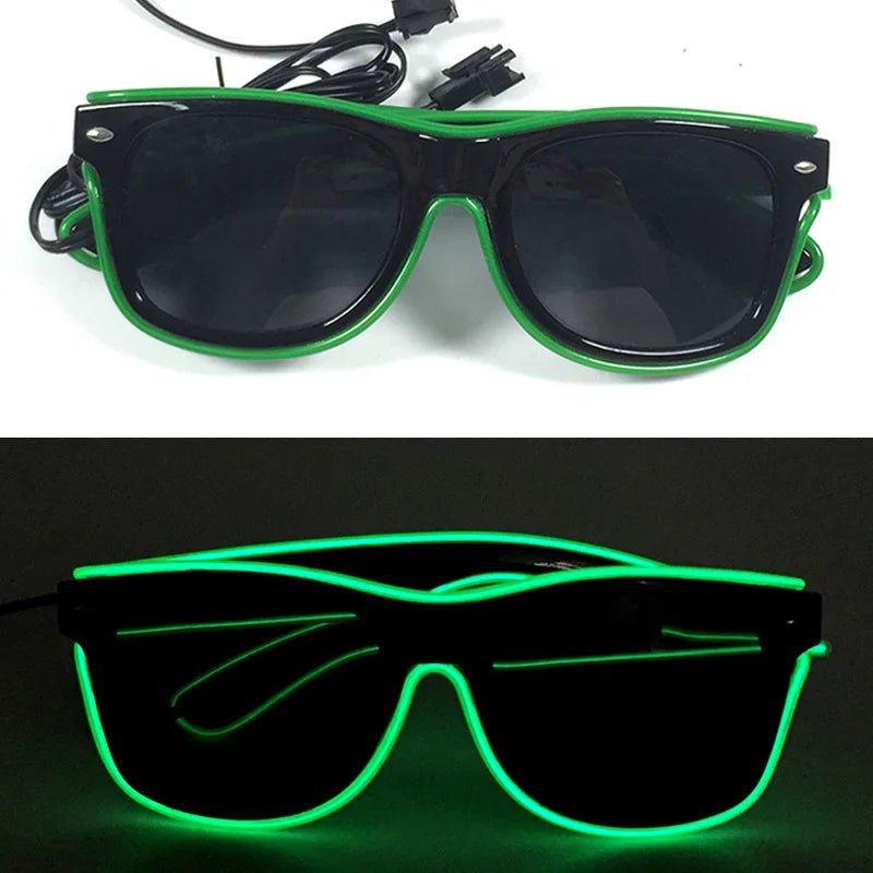 LED light up Glasses Neon Luminous Glasses Adults Rave Cosplay Goggles for Bar birthday Party DJ stage performance props - Bako Bako