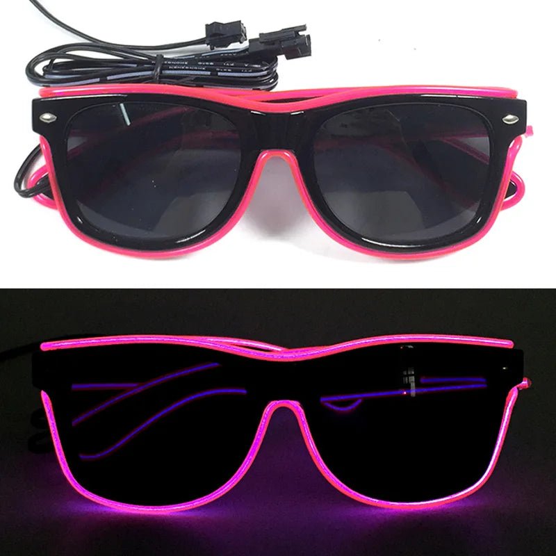LED light up Glasses Neon Luminous Glasses Adults Rave Cosplay Goggles for Bar birthday Party DJ stage performance props - Bako Bako