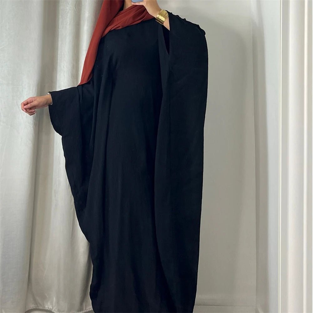 Ramadan Eid Soft Crepe Khimar Batwing Abaya Dubai Islam Muslim Modest African Dresses For Women Kaftan Kebaya Robe Femme Musulma - Bako Bako