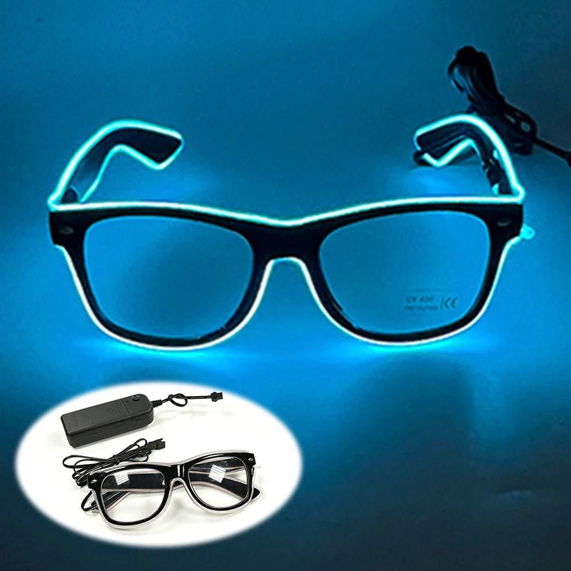 LED light up Glasses Neon Luminous Glasses Adults Rave Cosplay Goggles for Bar birthday Party DJ stage performance props - Bako Bako