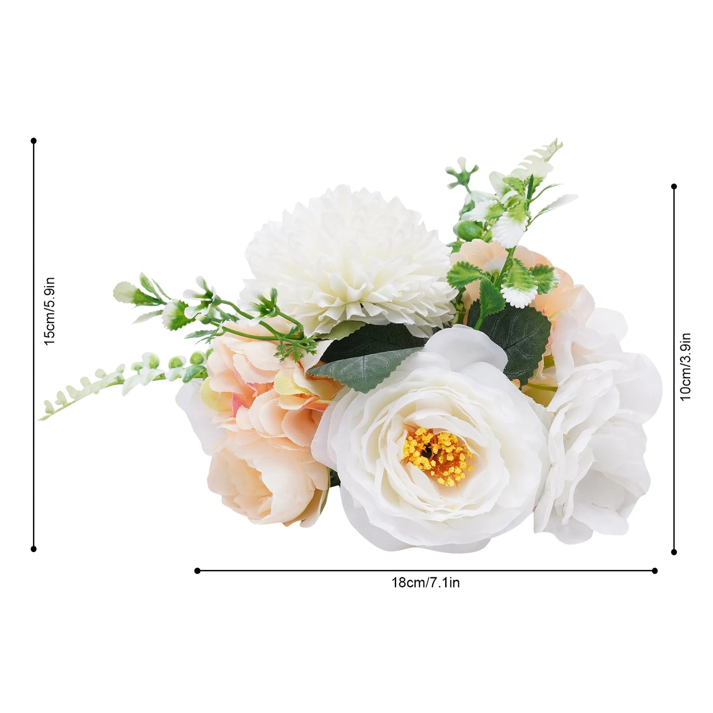 Artificial Fake Flower Bouquet 10Pcs Plastic Flower Arrangement for Mother's Day Wedding Centerpieces Decoration - Bako Bako