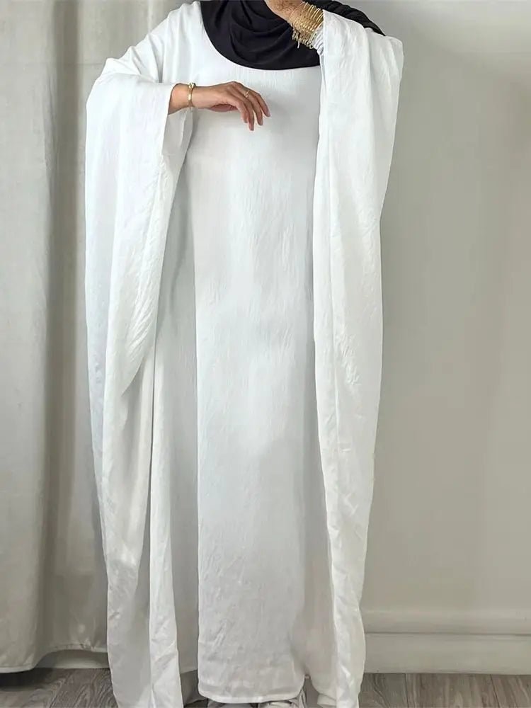 Ramadan Eid Soft Crepe Khimar Batwing Abaya Dubai Islam Muslim Modest African Dresses For Women Kaftan Kebaya Robe Femme Musulma - Bako Bako