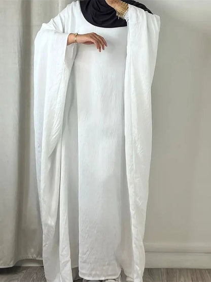 Ramadan Eid Soft Crepe Khimar Batwing Abaya Dubai Islam Muslim Modest African Dresses For Women Kaftan Kebaya Robe Femme Musulma - Bako Bako