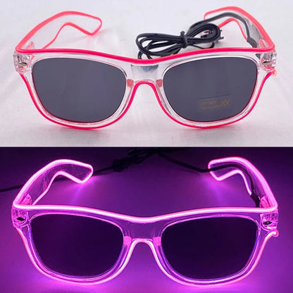 LED light up Glasses Neon Luminous Glasses Adults Rave Cosplay Goggles for Bar birthday Party DJ stage performance props - Bako Bako