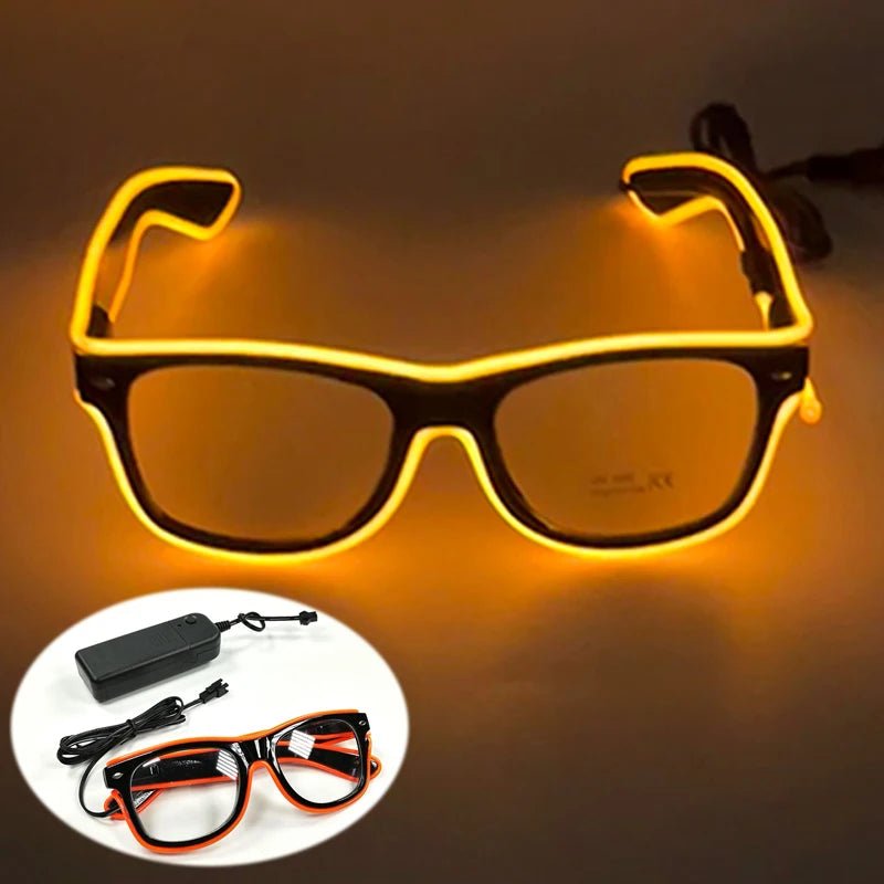 LED light up Glasses Neon Luminous Glasses Adults Rave Cosplay Goggles for Bar birthday Party DJ stage performance props - Bako Bako