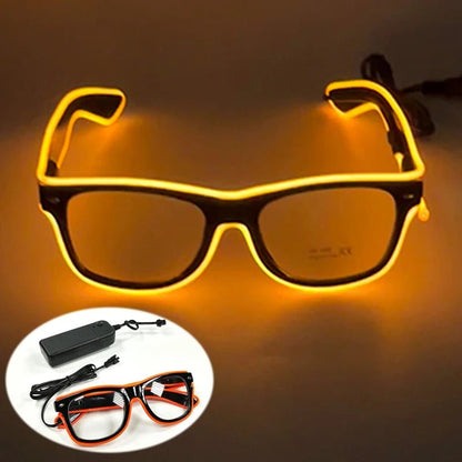 LED light up Glasses Neon Luminous Glasses Adults Rave Cosplay Goggles for Bar birthday Party DJ stage performance props - Bako Bako
