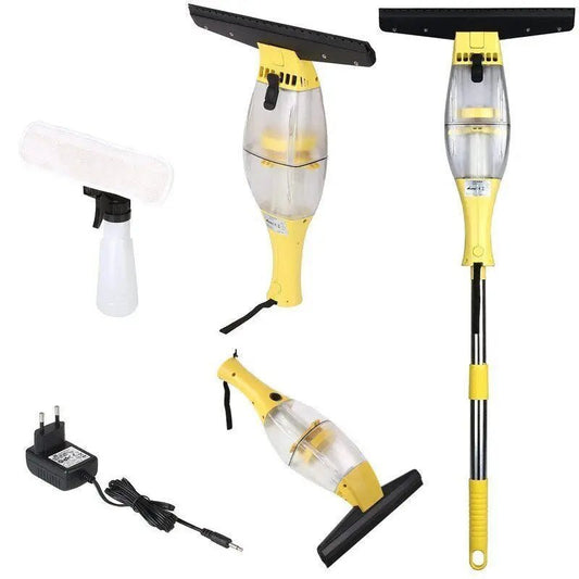 Window Vacuum Cleaner Set with Telescopic Handle Spray Bottle,280mm Blade Suitable for Table, Tiles, Mirrors and Glass, Electric - Bako Bako
