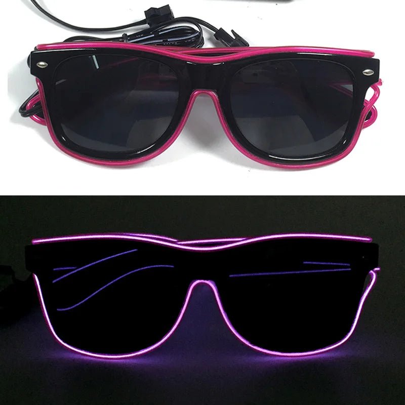 LED light up Glasses Neon Luminous Glasses Adults Rave Cosplay Goggles for Bar birthday Party DJ stage performance props - Bako Bako