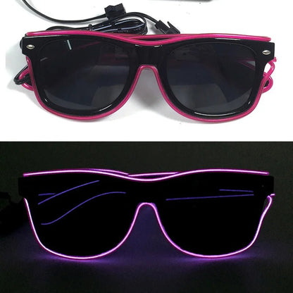 LED light up Glasses Neon Luminous Glasses Adults Rave Cosplay Goggles for Bar birthday Party DJ stage performance props - Bako Bako