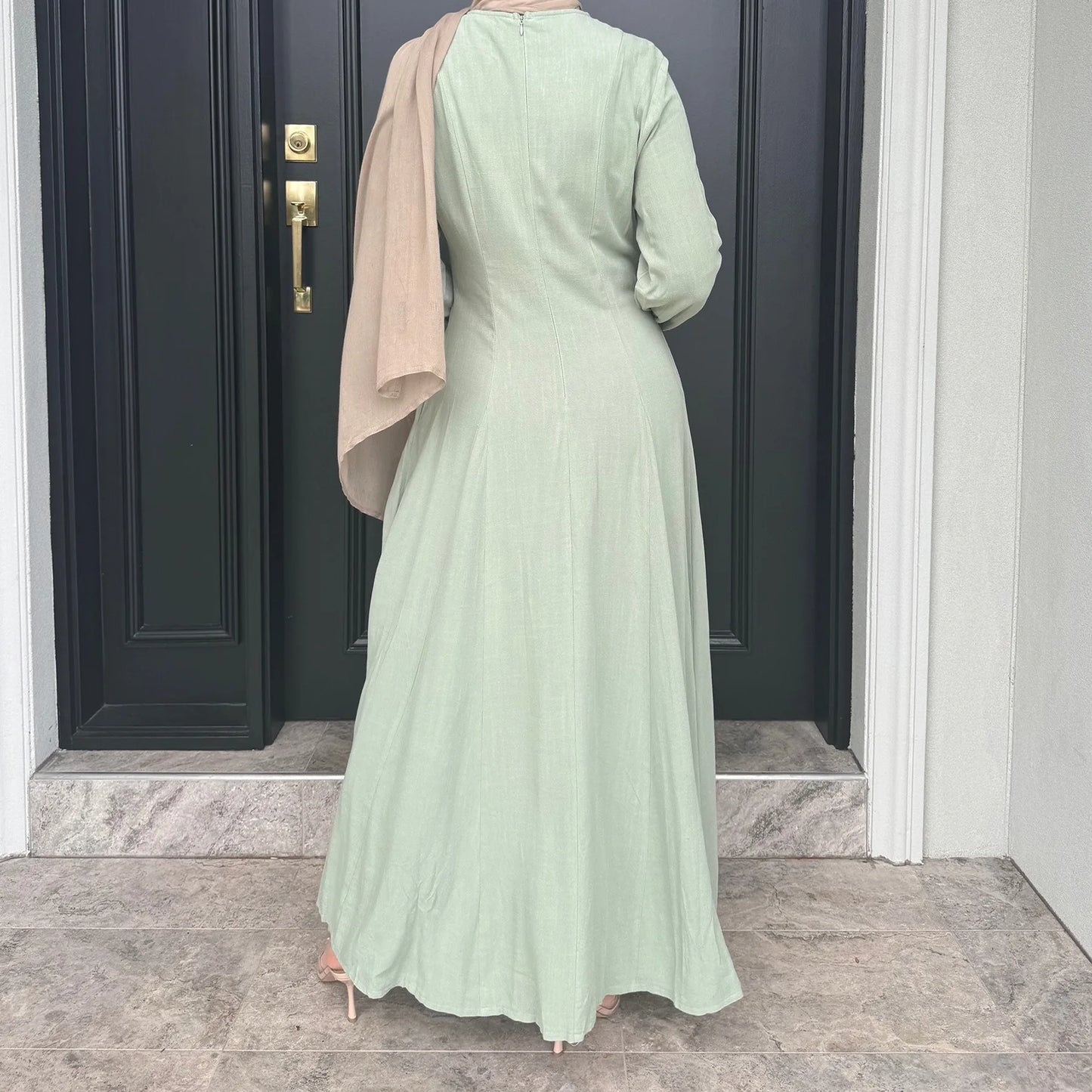 Muslim Abaya Women Dresses Solid Slim Jalabiya Eid 2025 Ramadan Morocco Islam Vestidos Largos Arab Long Robe Dubai Abayas Kaftan - Bako Bako