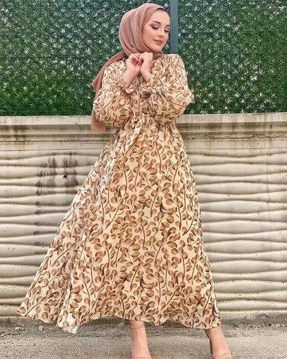 Summer Abaya Dubai Luxury Muslim Woman Dresses Chiffon Ramadan African Elegant Dresses(Not contain Hijab) - Bako Bako