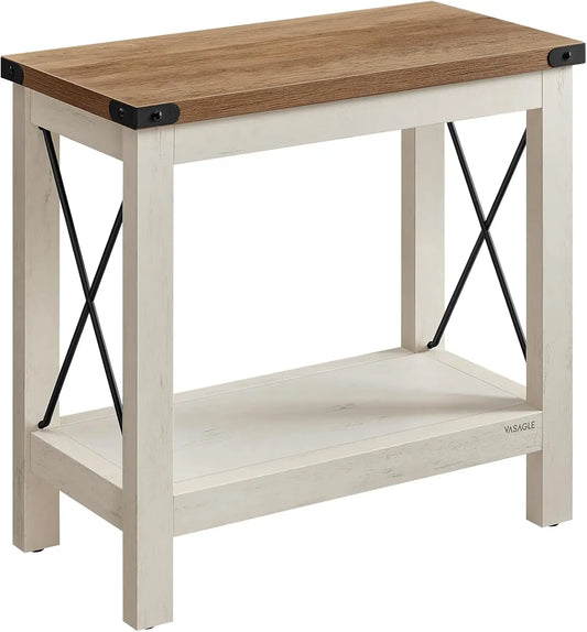 2 - Tier End Table, Side Table with Bottom Shelf, Nightstand for Small Spaces, for Living Room, Bedroom, Farmhouse Style, Rustic W - Bako Bako