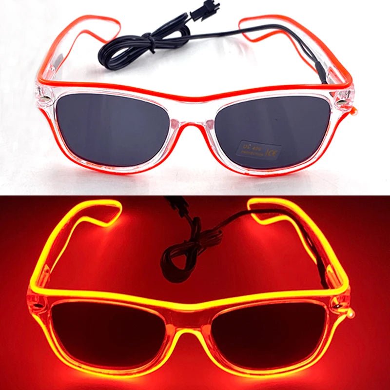 LED light up Glasses Neon Luminous Glasses Adults Rave Cosplay Goggles for Bar birthday Party DJ stage performance props - Bako Bako