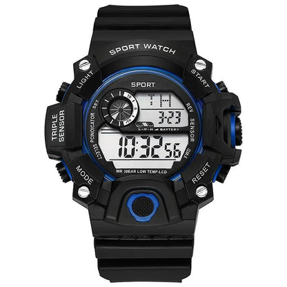 Fashion Men's Watch Sports Electronic Wristwatch Large dial Multifunctional Waterproof Luminous Alarm Kids Male's Military Watch - Bako Bako