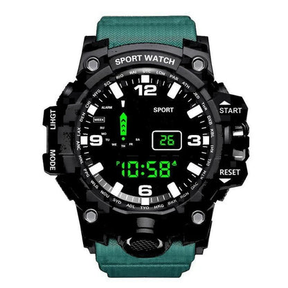 Fashion Men's Watch Sports Electronic Wristwatch Large dial Multifunctional Waterproof Luminous Alarm Kids Male's Military Watch - Bako Bako