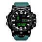 Fashion Men's Watch Sports Electronic Wristwatch Large dial Multifunctional Waterproof Luminous Alarm Kids Male's Military Watch - Bako Bako
