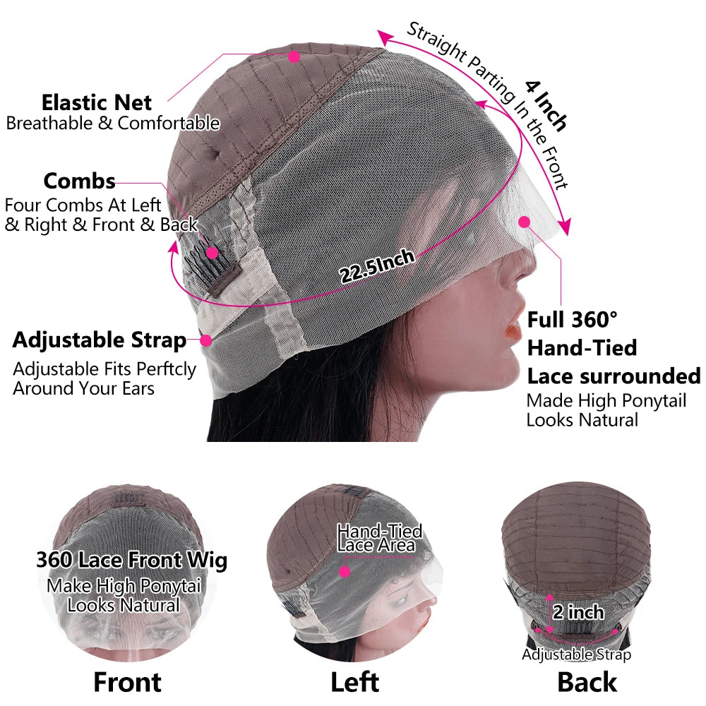 40 Inch Deep Wave 13x4 13x6 360 HD Transparent Lace Front Wigs For Women Water Wave Lace Frontal Hair Wigs Curly Human Hair Wigs - Bako Bako