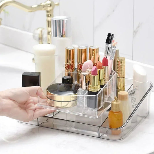 Makeup Organizer for Cosmetic Transparent Cosmetic Storage Box Organizer Desktop Lipstick Nail Polish Makeup Drawer Container - Bako Bako