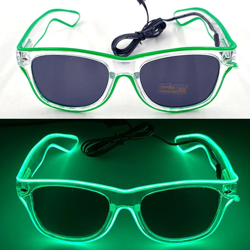 LED light up Glasses Neon Luminous Glasses Adults Rave Cosplay Goggles for Bar birthday Party DJ stage performance props - Bako Bako