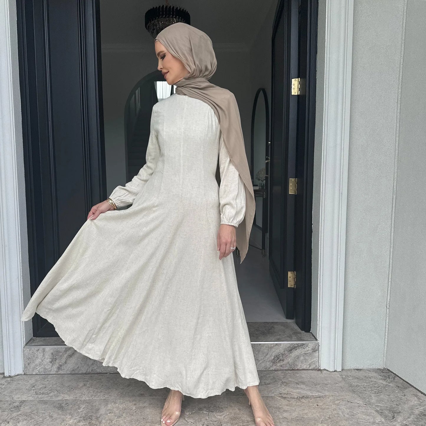 Muslim Abaya Women Dresses Solid Slim Jalabiya Eid 2025 Ramadan Morocco Islam Vestidos Largos Arab Long Robe Dubai Abayas Kaftan - Bako Bako