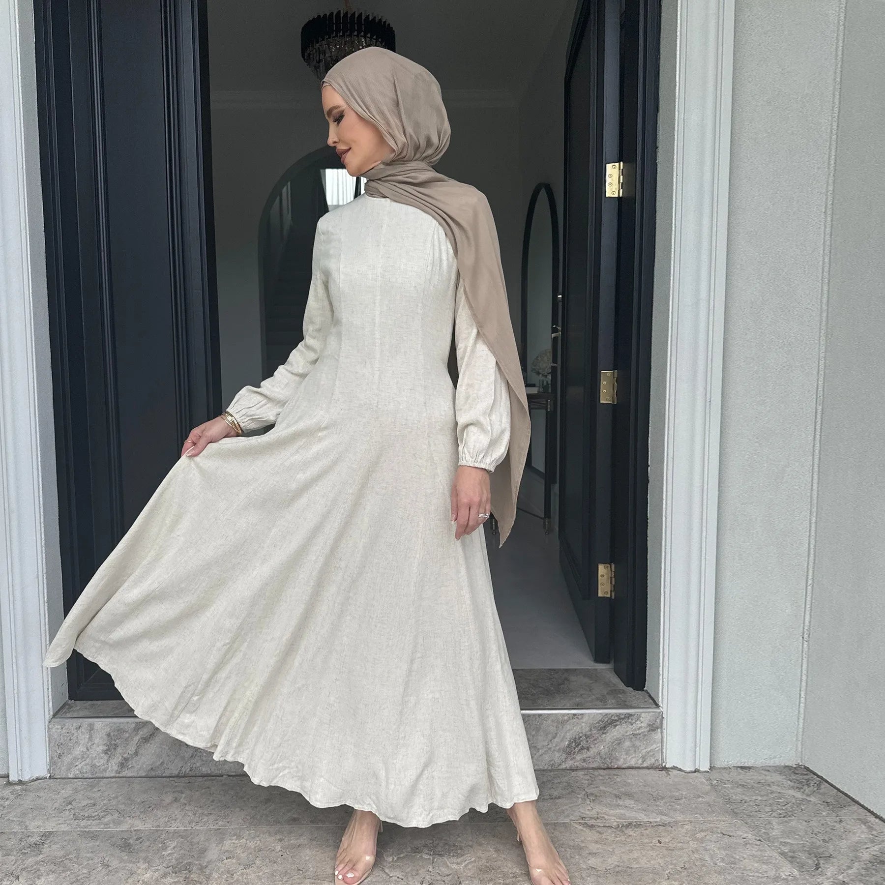 Muslim Abaya Women Dresses Solid Slim Jalabiya Eid 2025 Ramadan Morocco Islam Vestidos Largos Arab Long Robe Dubai Abayas Kaftan - Bako Bako