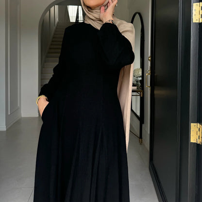 Muslim Abaya Women Dresses Solid Slim Jalabiya Eid 2025 Ramadan Morocco Islam Vestidos Largos Arab Long Robe Dubai Abayas Kaftan - Bako Bako