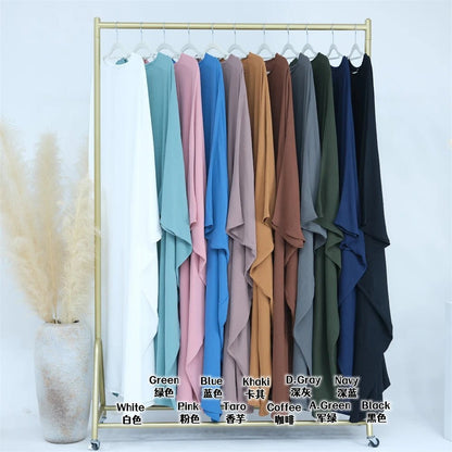 Ramadan Eid Soft Crepe Khimar Batwing Abaya Dubai Islam Muslim Modest African Dresses For Women Kaftan Kebaya Robe Femme Musulma - Bako Bako