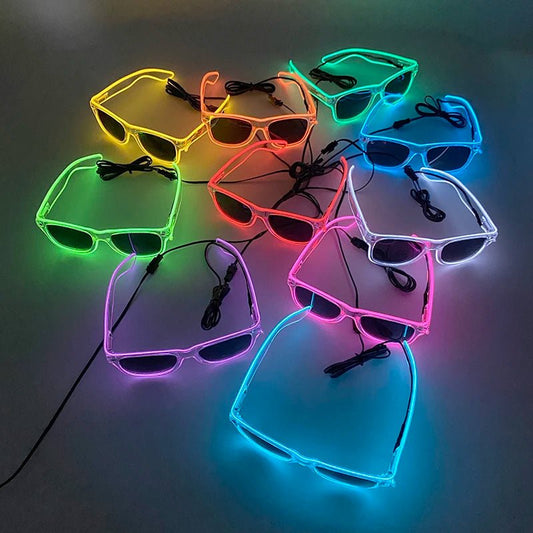 LED light up Glasses Neon Luminous Glasses Adults Rave Cosplay Goggles for Bar birthday Party DJ stage performance props - Bako Bako