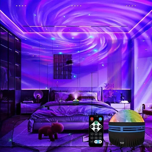 LED NightLights Galaxy Projector Remote Control 5V USB Rechargeable Starry Sky Lamp DMX Sound Active 7 Modes for Kids Room Decor - Bako Bako