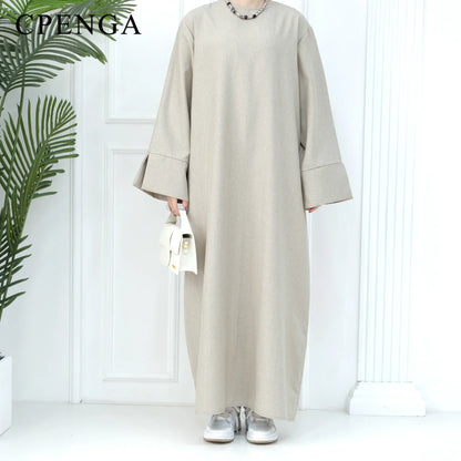 2024 New Dubai Abaya for Muslim Women Eid Ramadan Modest Dress Türkiye Loose Large Elegant Dress Gown Female Islam Clothing - Bako Bako