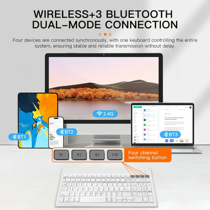 Dual - Mode Bluetooth 5.0 Keyboard 2.4G Wireless Keyboard 3 - BT Rechargeable Gaming Keyboard For Laptop Tablet Android iOS Windows - Bako Bako