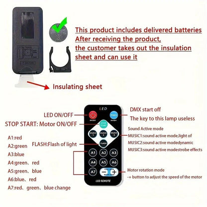 LED NightLights Galaxy Projector Remote Control 5V USB Rechargeable Starry Sky Lamp DMX Sound Active 7 Modes for Kids Room Decor - Bako Bako