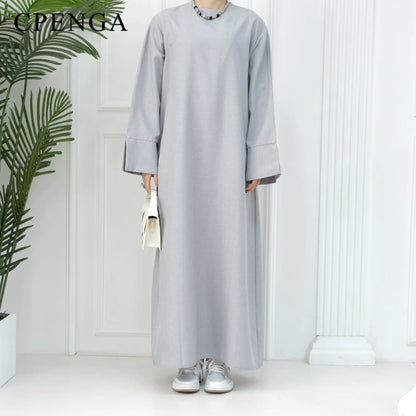 2024 New Dubai Abaya for Muslim Women Eid Ramadan Modest Dress Türkiye Loose Large Elegant Dress Gown Female Islam Clothing - Bako Bako