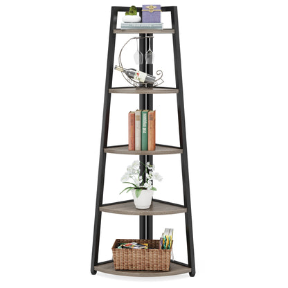 Tribesigns Bookcase Corner Book Shelf Rack Wood Bookshelf Storage Shelves - Bako Bako