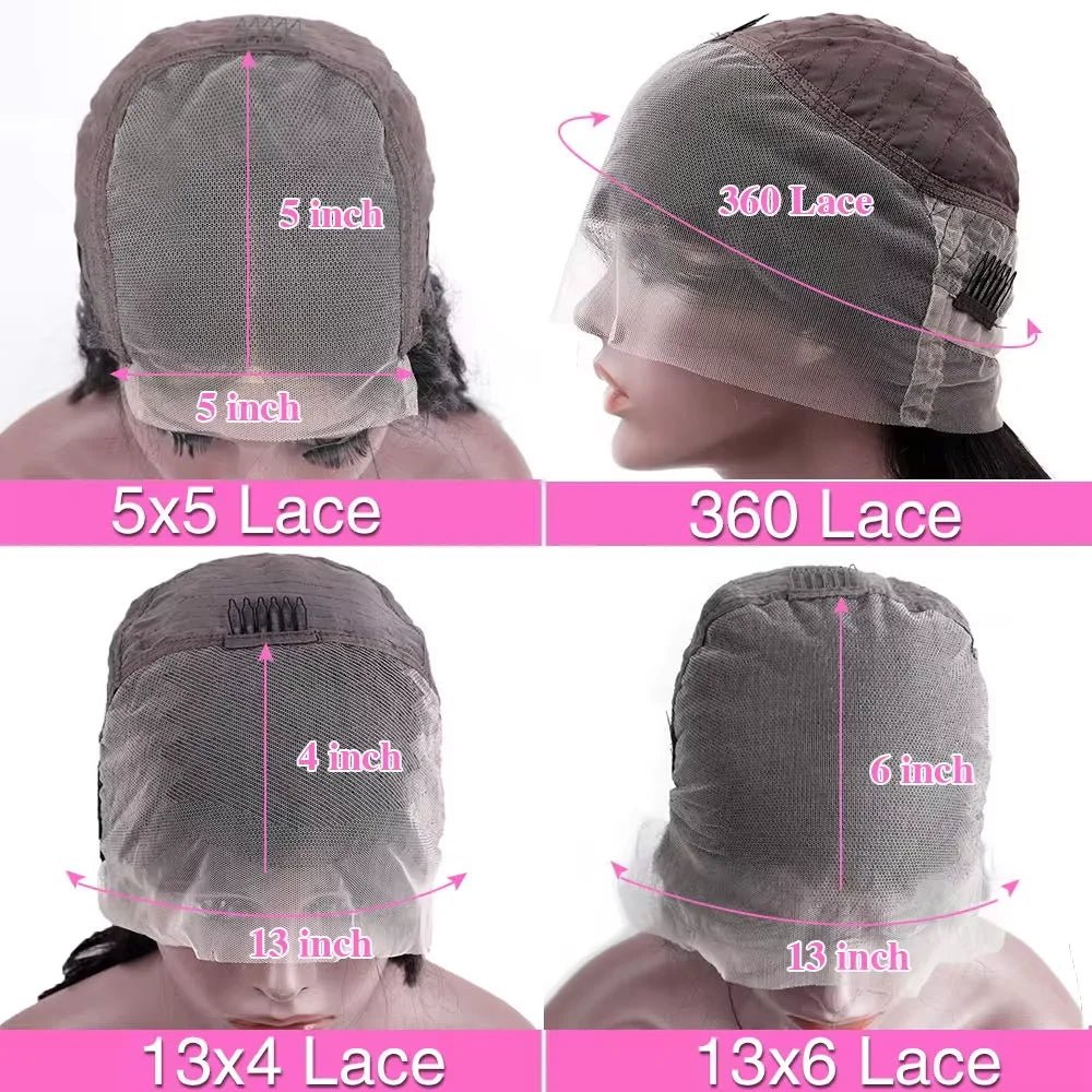 40 Inch Deep Wave 13x4 13x6 360 HD Transparent Lace Front Wigs For Women Water Wave Lace Frontal Hair Wigs Curly Human Hair Wigs - Bako Bako