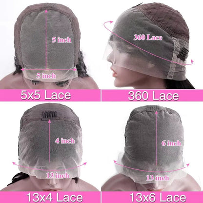40 Inch Deep Wave 13x4 13x6 360 HD Transparent Lace Front Wigs For Women Water Wave Lace Frontal Hair Wigs Curly Human Hair Wigs - Bako Bako