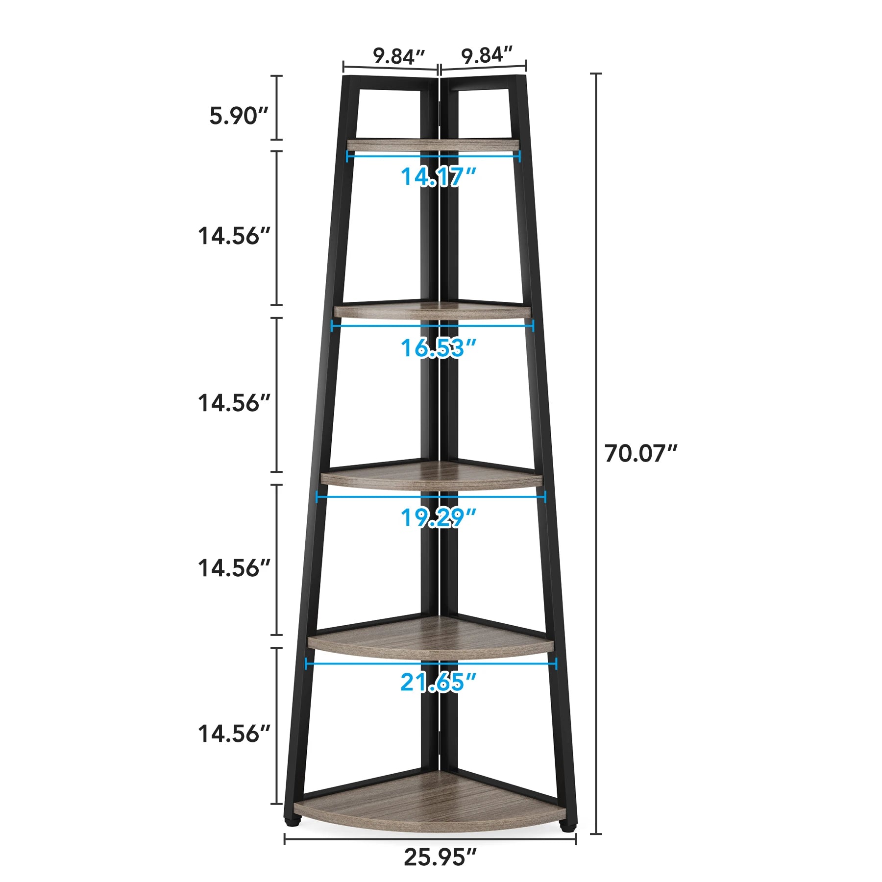 Tribesigns Bookcase Corner Book Shelf Rack Wood Bookshelf Storage Shelves - Bako Bako
