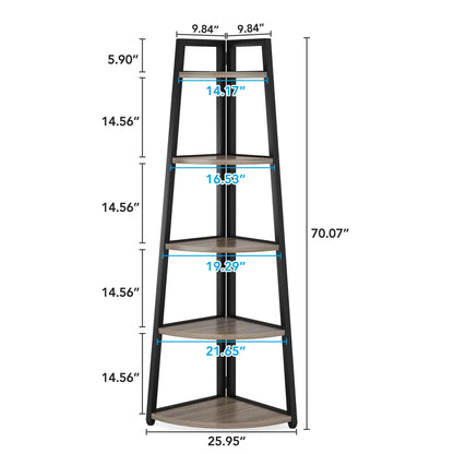 Tribesigns Bookcase Corner Book Shelf Rack Wood Bookshelf Storage Shelves - Bako Bako
