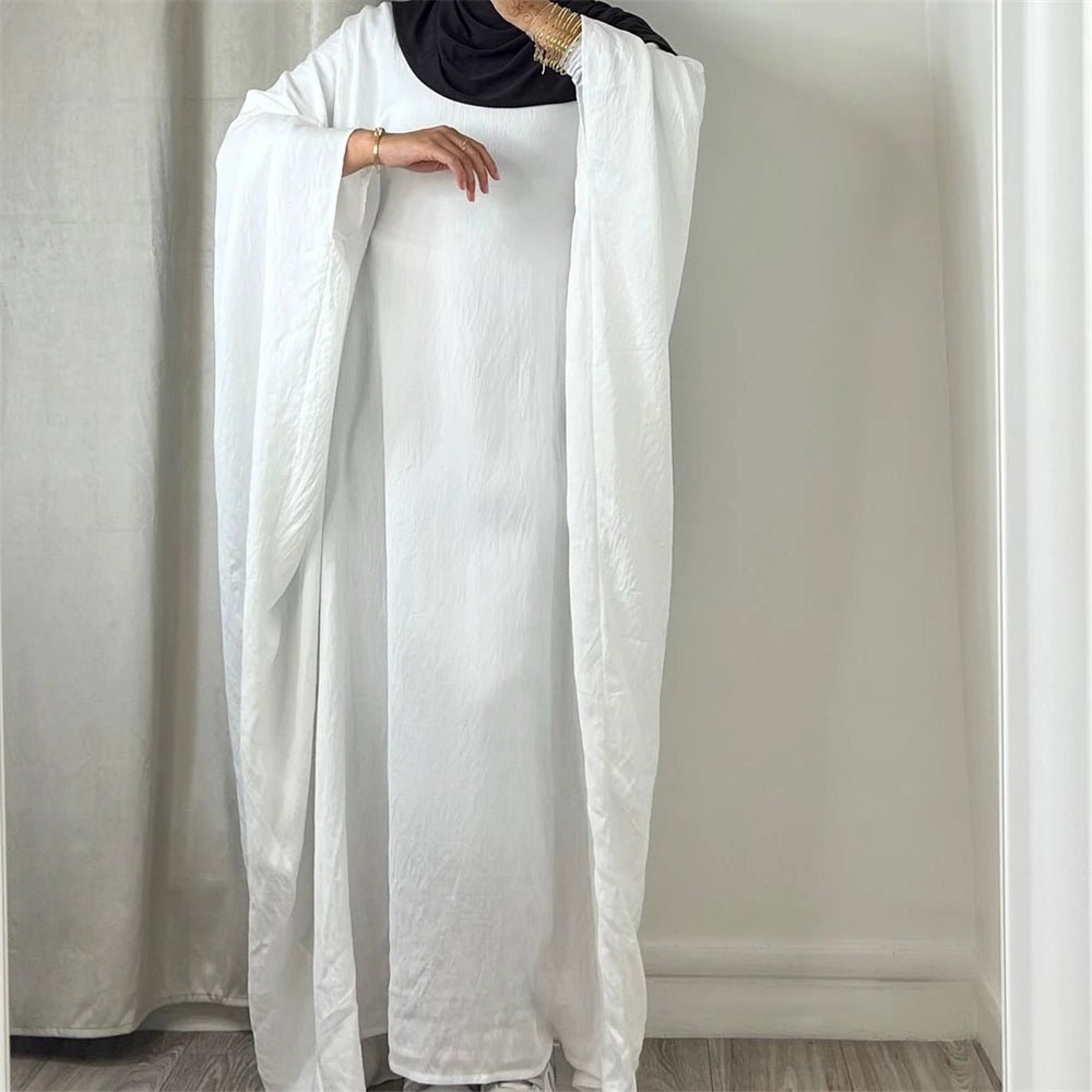 Ramadan Eid Soft Crepe Khimar Batwing Abaya Dubai Islam Muslim Modest African Dresses For Women Kaftan Kebaya Robe Femme Musulma - Bako Bako