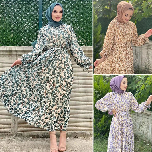 Summer Abaya Dubai Luxury Muslim Woman Dresses Chiffon Ramadan African Elegant Dresses(Not contain Hijab) - Bako Bako