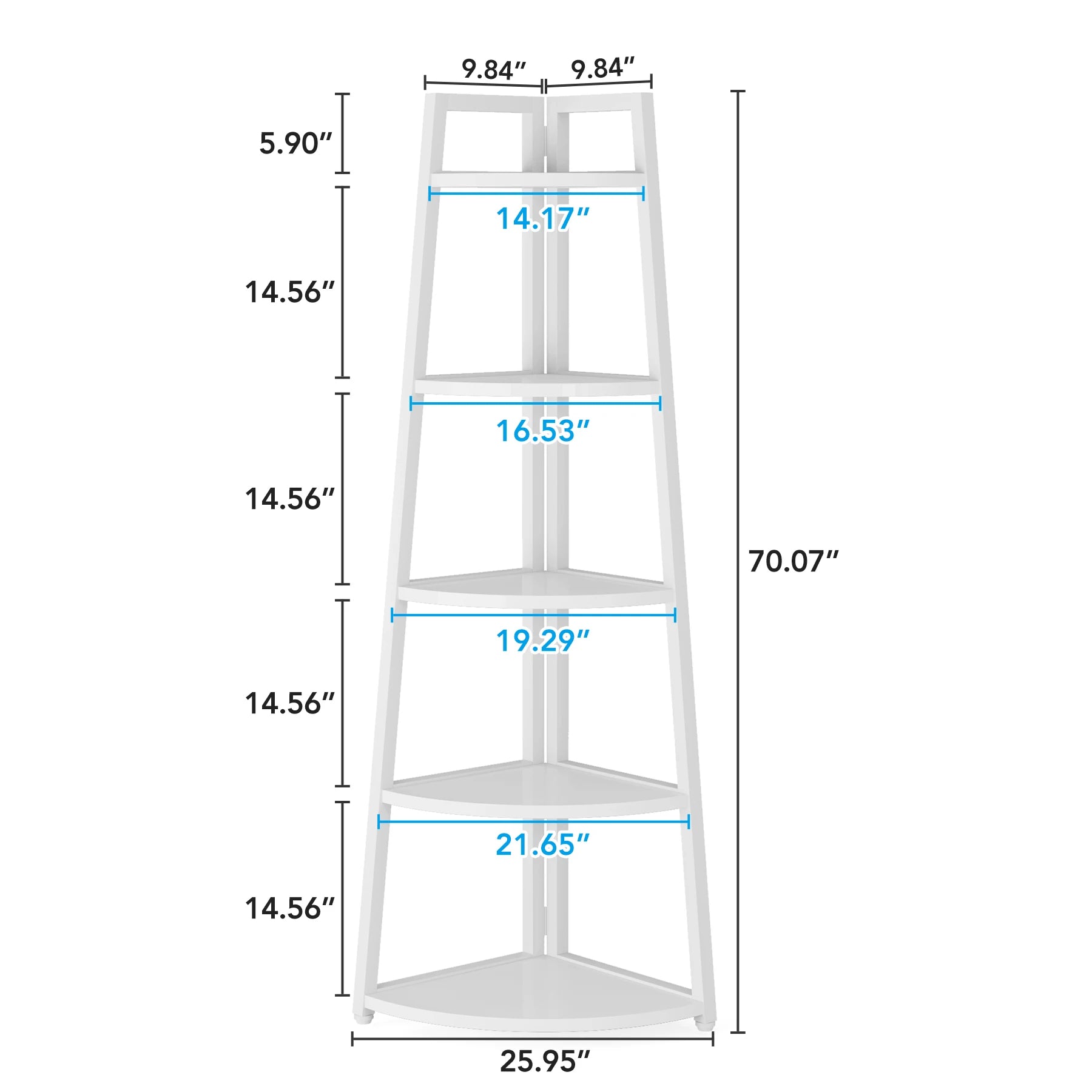 Tribesigns Bookcase Corner Book Shelf Rack Wood Bookshelf Storage Shelves - Bako Bako