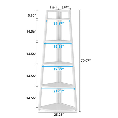 Tribesigns Bookcase Corner Book Shelf Rack Wood Bookshelf Storage Shelves - Bako Bako