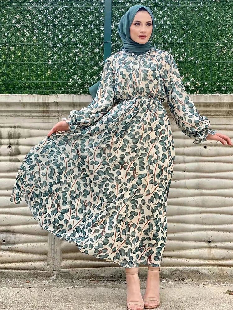 Summer Abaya Dubai Luxury Muslim Woman Dresses Chiffon Ramadan African Elegant Dresses(Not contain Hijab) - Bako Bako